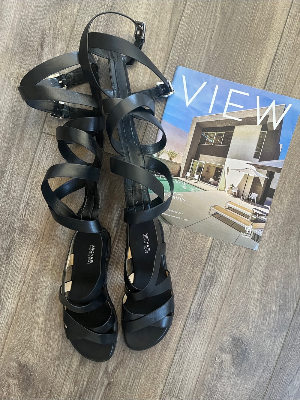 Michael Kors High Fashion Darby Leather Gladiator Sandals